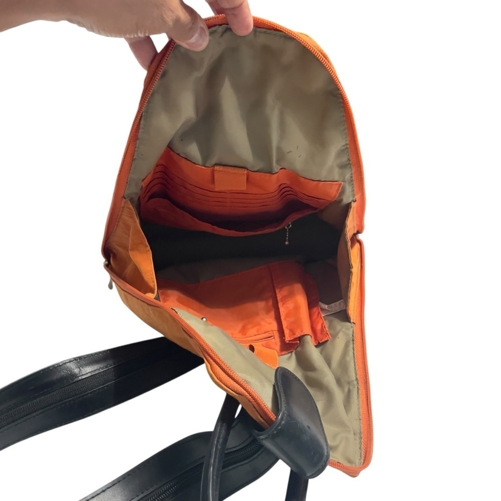 VTG Baggallini Metro Convertible Backpack Nylon Rust Orange Red - Picture 8 of 12